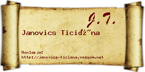 Janovics Ticiána névjegykártya
